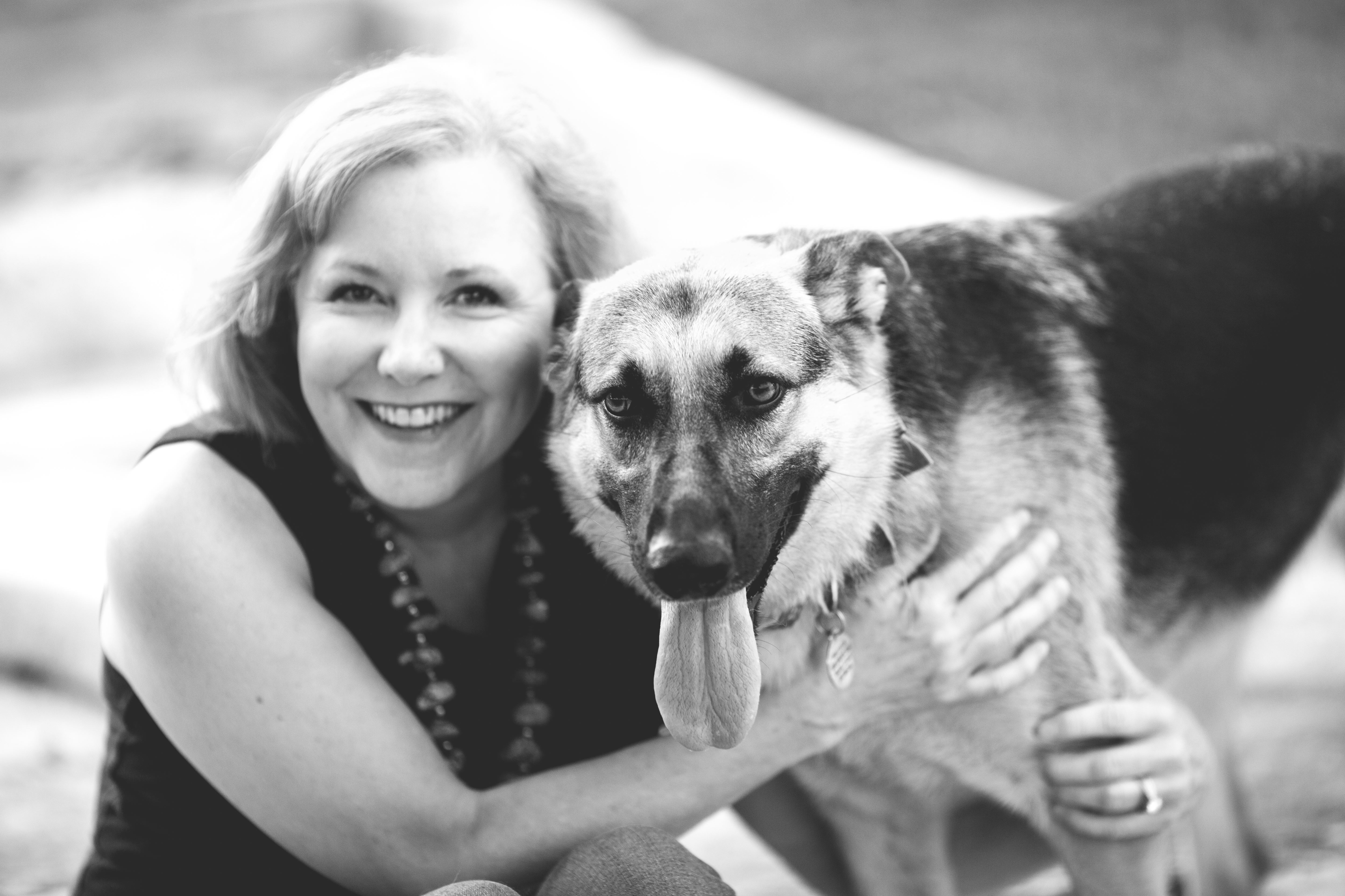 Attorney Nancy Perry Eaton and her German Shepherd dog 